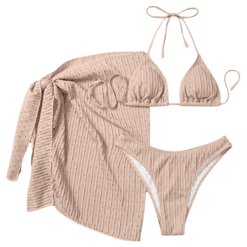 Wholesale Three-piece Suit Halter Neck Mesh Skirt Swimwear